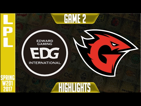 Edward Gaming vs Game Talents Highlights Game 2 - LPL W2D2 Spring 2017 - EDG vs GT G2