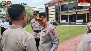 Wujudkan Disiplin & Profesionalisme Kapolres Kotamobagu Periksa Personil di Lapangan