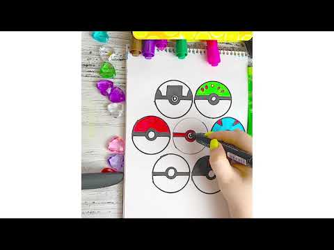 Простые рисунки Как нарисовать Покебол / Pokemon GO
