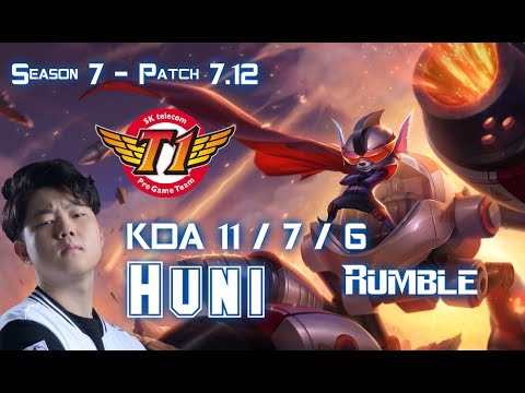 SKT T1 Huni RUMBLE vs KLED Top - Patch 7.12 KR Ranked