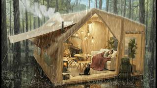 HEAVY RAIN AND THE CRAZIEST LIGHTNING‼️CAMPING IN HEAVY RAIN INFLATABLE TENT ⛈️