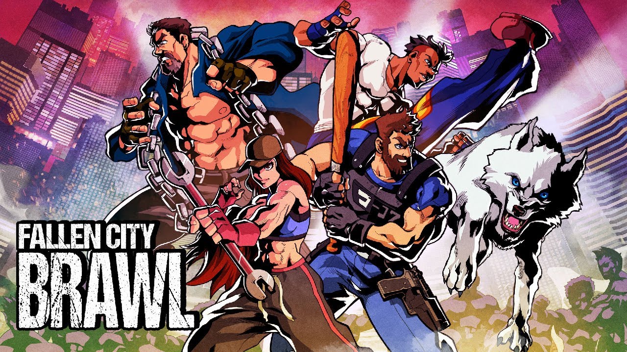 Thumbnail for the Fallen City Brawl trailer showing retro beat 'em up gameplay.