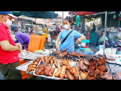 Braised Pork Organs, Roasted Pig, Grilled Meats, Fish, Chicken, Beef - Cambodian Street Food