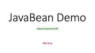 Simple JavaBean Example