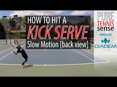 How To Hit A Kick Serve With 3 Steps In Slow Motion