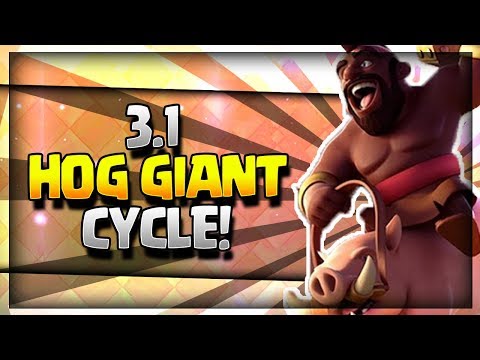 INSANE 3.1 FAST CYCLE HOG GIANT DECK!! Arena 8 to Arena 11 Trophy Push Deck - Clash Royale Strategy