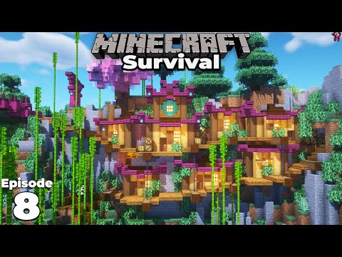 Minecraft 1.16 Survival : Fantasy Cliff Village Houses