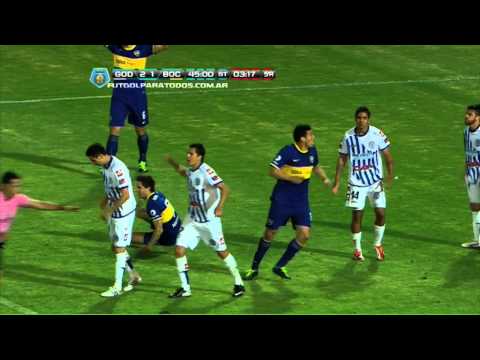 Gol de Pérez. Godoy Cruz 2 - Boca 2. Fecha 12. Torneo Inicial 2013. Fútbol Para Todos