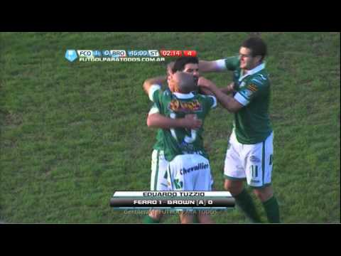 Gol de Tuzzio. Ferro 1 - Brown (A) 0. Fecha 42. Torneo Primera B Nacional. Fútbol Para Todos.