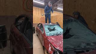 Car destruction therapy. The best rage room! #petersburg #rageroom #stressrelief