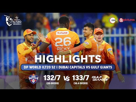 ILT20 S2 | English - HIGHLIGHTS | Gulf Giants V/S Dubai Capitals - T20 Cricket | 27th Jan