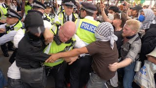 Pro-Palestine demo descends into major scuffles in London as police clash with protesters