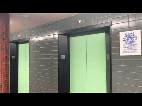 Westinghouse traction elevators at Park & Shop ramp in Minneapolis, MN