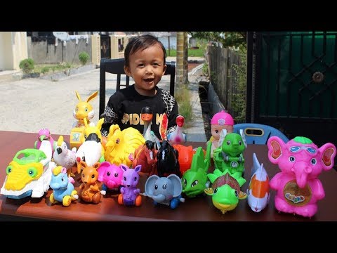 Learn Animal Names and Sounds for Kids - Unboxing wild and farm animal toys