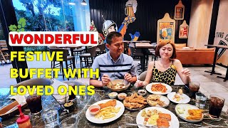 Buffet At A Bar With A Family Friendly Setting