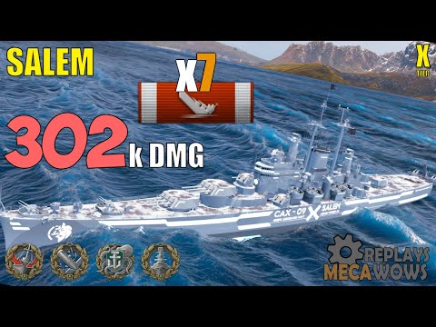 Salem 7 Kills & 302k Damage | World of Warships Gameplay