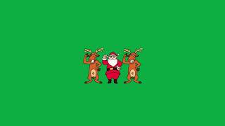 Santa Dancing With Raindeer - Green Screen Video For Video Editing - Animated GIF