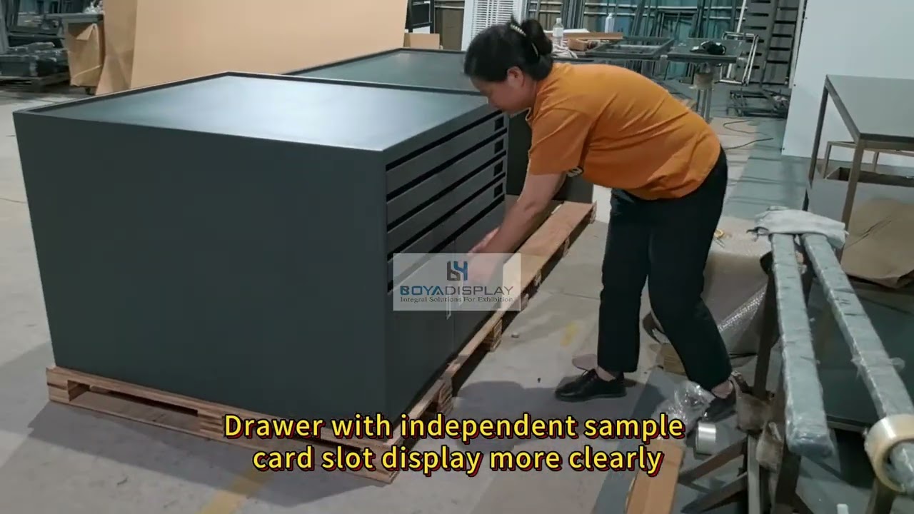 Card sample island cabinet