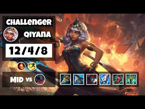 Qiyana vs Aatrox 11.10 Mid Lane Challenger Gameplay S11 (12/4/8) - NA