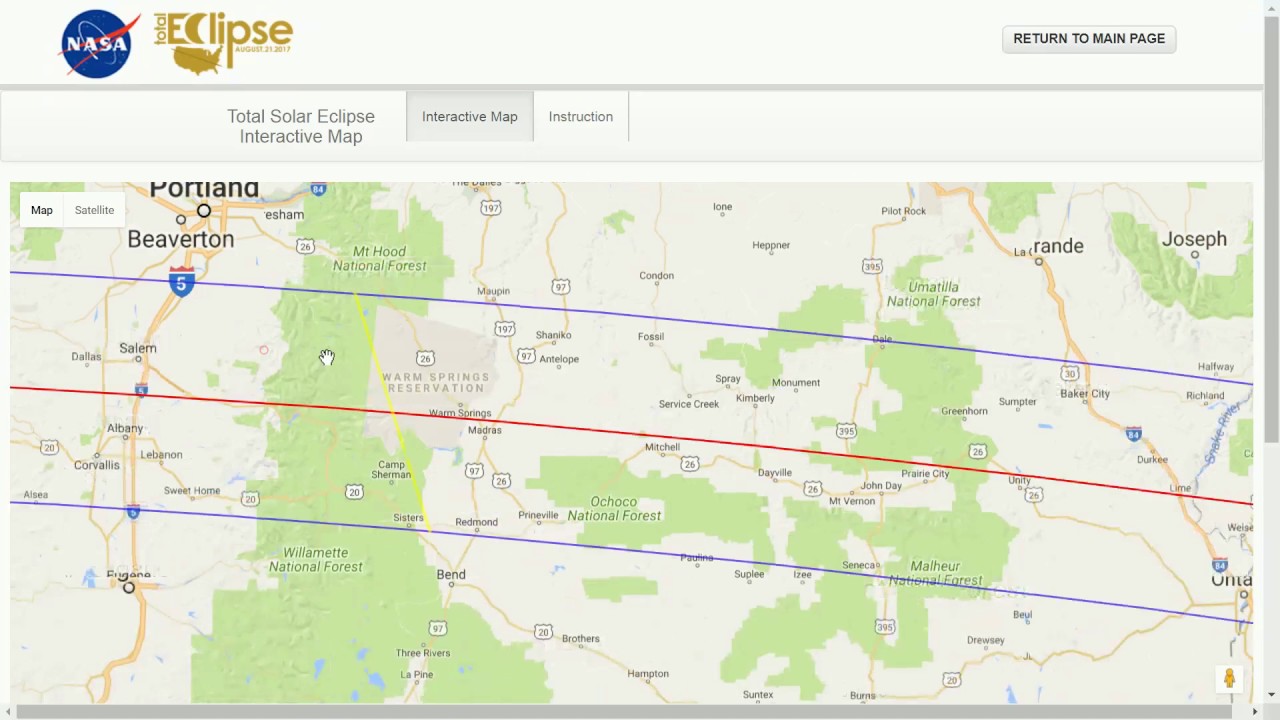 Chasing Totality: Using NASA's Interactive Map