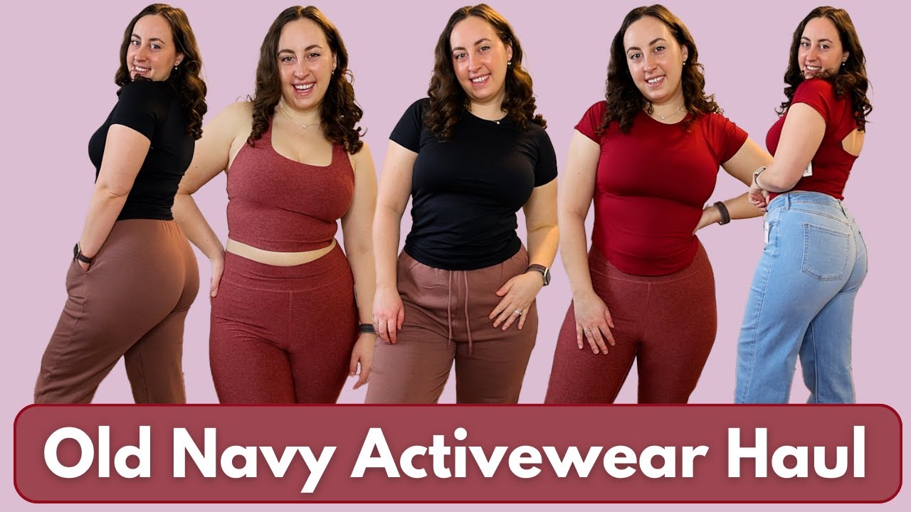 OLD NAVY ACTIVEWEAR HAUL | CLOUD+ ACTIVEWEAR, WOW WIDE LEG JEANS, AND MORE!