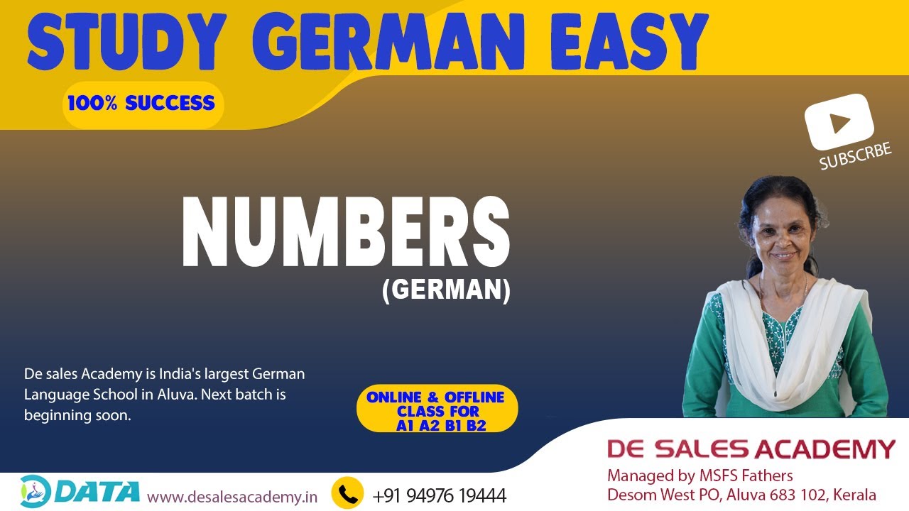 004 NUMBERS IN GERMAN: German Language Course A1 Level: De Sales Academy