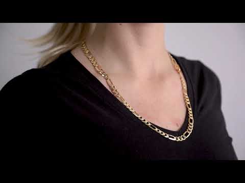 9ct Yellow Gold Solid Italian Made Figaro Chain - 7mm - 18" - 30"