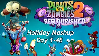 PvZ 2 Reflourished: Holiday Mashup all levels 1-48