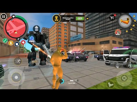 Rope Hero: Vice Town (Mutant Man Stand on Car Robot) Man with Stones Thrones Android Gameplay HD