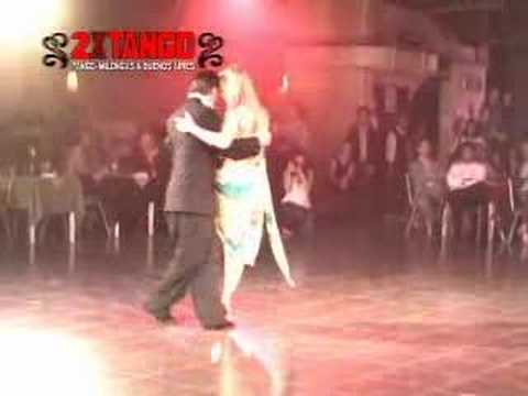  Gabriel Missé  and  Alejandra Mantinan  are  dancing  to  the  tango  "  Mariposita  "