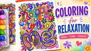 Bright & Colorful | Color With Me | Relaxing Marker Coloring for Stress Relief 🌸✨