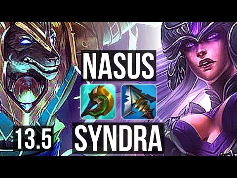 NASUS vs SYNDRA (MID) | 5/0/6, Rank 7 Nasus, 800+ games, 1.2M mastery | TR Grandmaster | 13.5