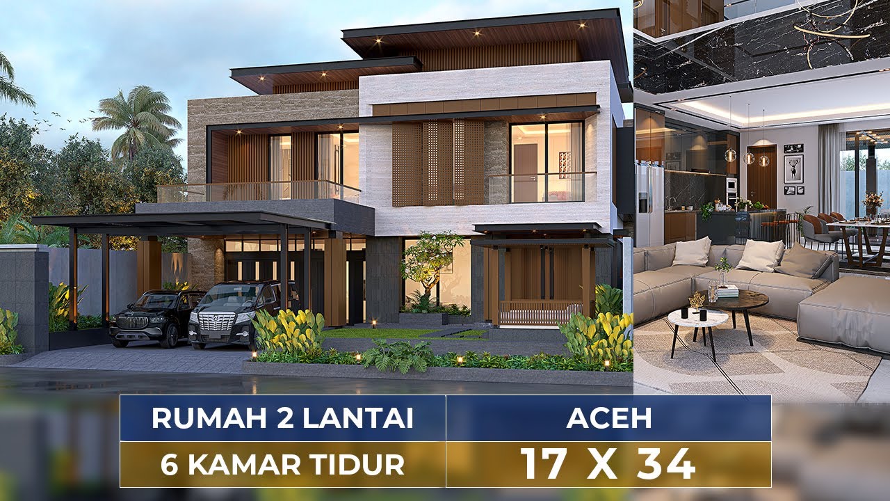 Video 3D Desain Rumah Modern 2 Lantai Bapak MHD 1420 - Aceh
