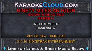 Hank Snow - Ninety Miles An Hour (Down A Dead End Street) (Backing Track)