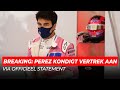 BREAKING: Sergio Perez kondigt zijn vertrek bij Racing Point aan