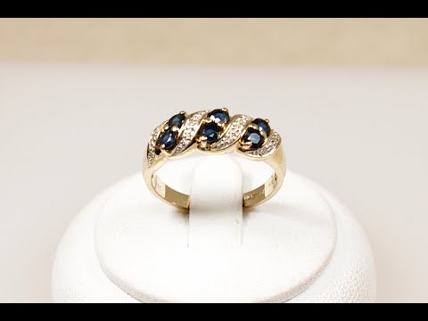 9ct Gold Sapphire and Diamond Ring  3816