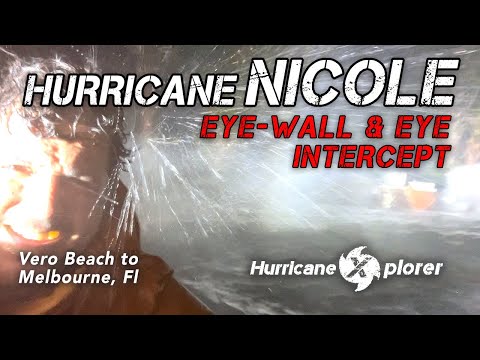 Hurricane Nicole Stunning Footage Eyewall, Eye and Storm Surge Vero Beach to Melbourne, Florida