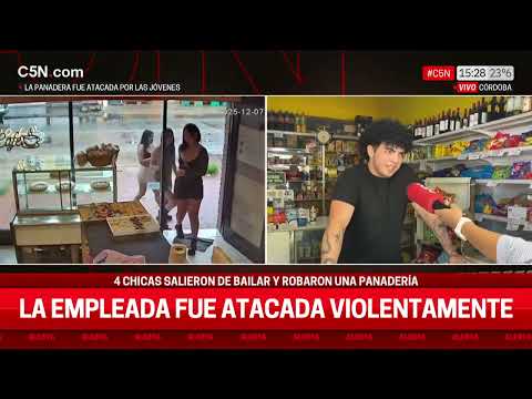 CÓRDOBA: Así ROBARON CUATRO CHICAS una PANADERIA y ATACARON VIOLENTAMENTE a la VENDEDORA.