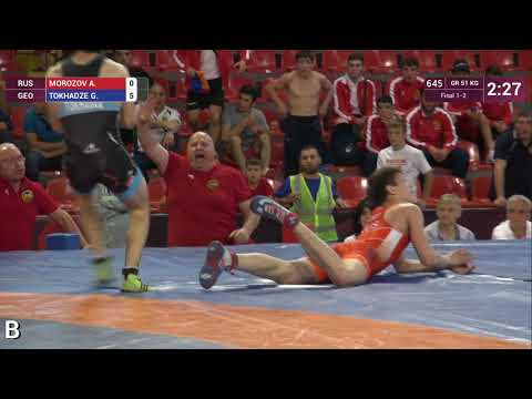 GOLD GR - 51 kg: A. MOROZOV (RUS) v. G. TOKHADZE (GEO)