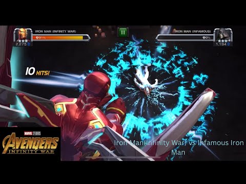 Marvel Contest of Champions Iron Man (Infinity War) vs Infamous Iron Man Gameplay