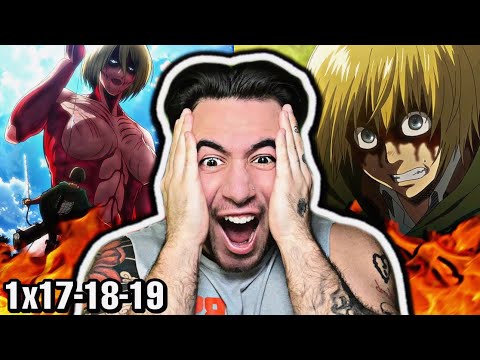 THE FEMALE TITAN !? .. ATTACK ON TITAN 1x17, 1x18, 1x19 (REACTION)