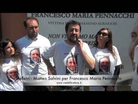 Matteo Salvini a Velletri per chiedere giustizia per Francesco Maria Pennacchi