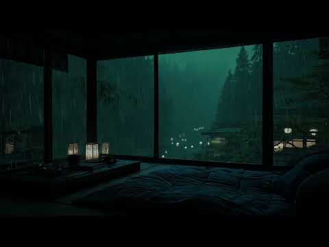 Rain Sounds in a Dark Bedroom (No Ads) Relaxing Ambience for Deep Sleep, Focus, and Meditation