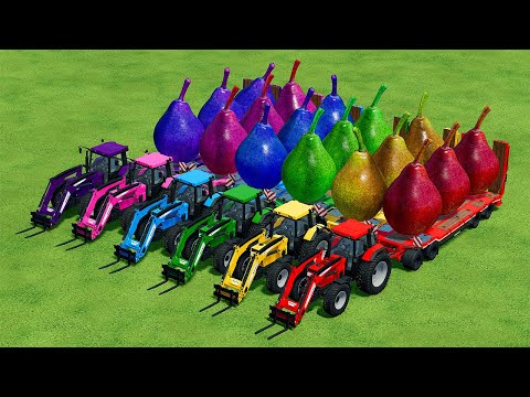 LOAD AND TRANSPORT GIANT PEARS WITH CASE TRACTORS - Farming Simulator 22