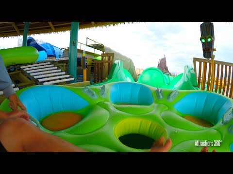 [4k] Sea Turtle Raft Water Slide Ride - Volcano Bay Water Park - Honu ika Moana