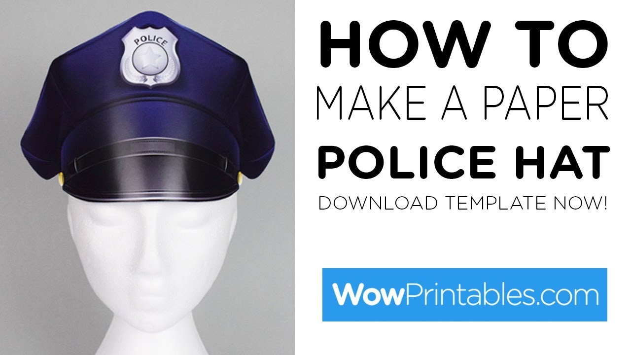 How To Make A Paper Police Hat ( Printable Template )