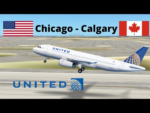 Chicago - Calgary | United Airbus A320 | Infintie Flight Singleshot