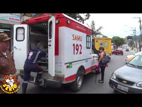 Samu de Juquitiba presta socorro a idoso que passou mal no centro da Cidade