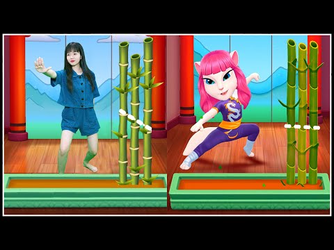 Imitate Angela Super Cool Martial Arts - My Talking Angela 2 In Real Life