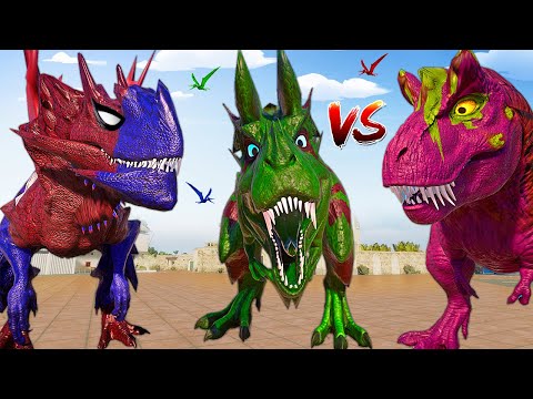 NEW ! MAX LVL 40 SPIDERMAN T-REX vs HULK Spinosaurus & I-REX Dinosaurs Battle Jurassic World Rebirth